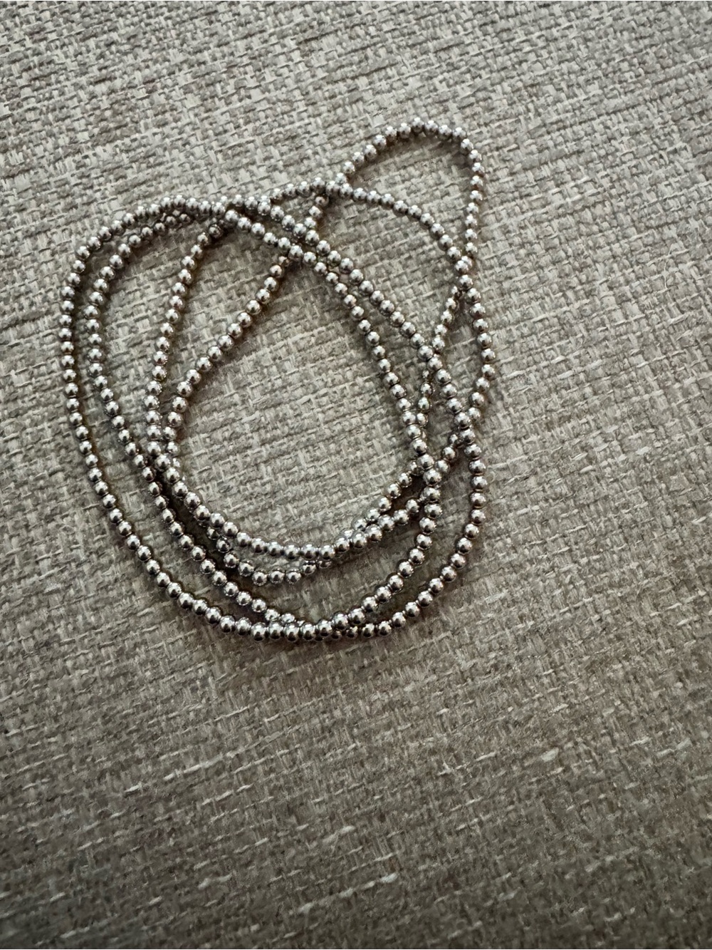 Sterling Silver Bead Layering Necklace - Silver